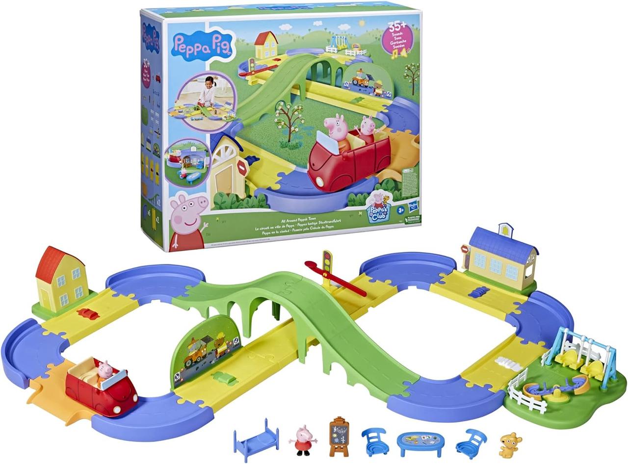 Игровой набор Свинка Пеппа Город Пеппы с автомобильной дорожкой Peppa ...