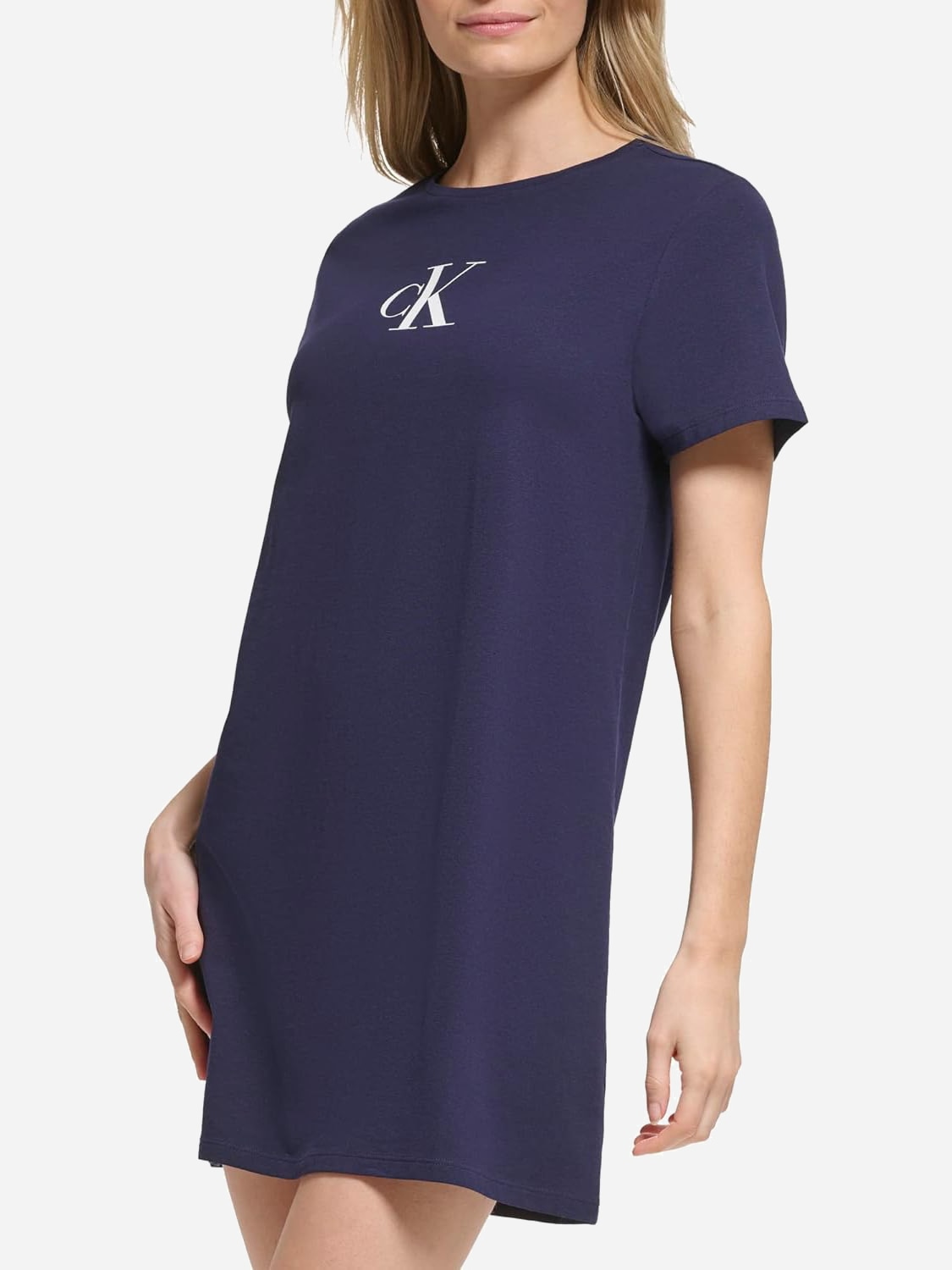 Акція на Нічна сорочка жіноча бавовняна Calvin Klein 823399958 M Синя від Rozetka