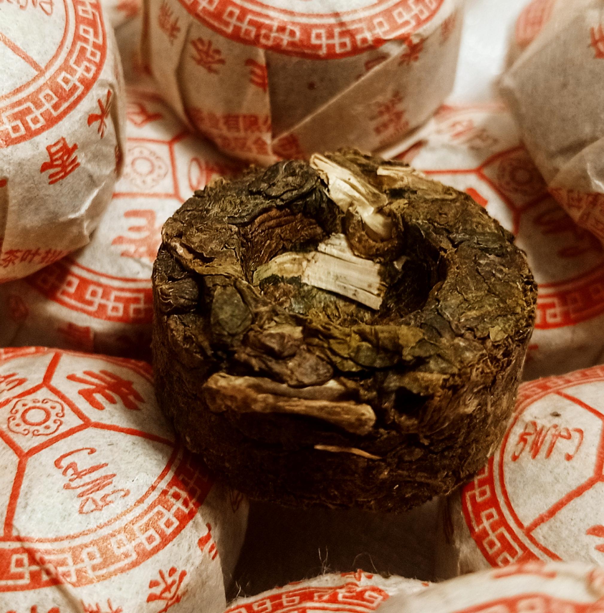 Прессованный зеленый чай Світ чаю Пу Эр с ароматом риса (мини туо ча 5 ...