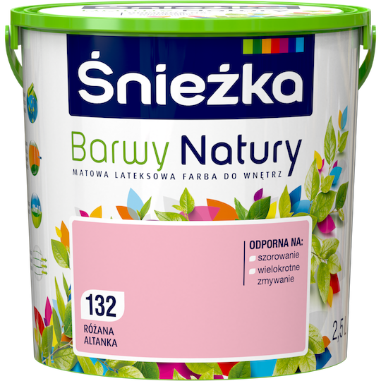 

Матовая латексная краска для интерьеров Sniezka Barwy Natury 132Т Светло-розовый РОЗОВАЯ БЕСЕДКА 2.5л