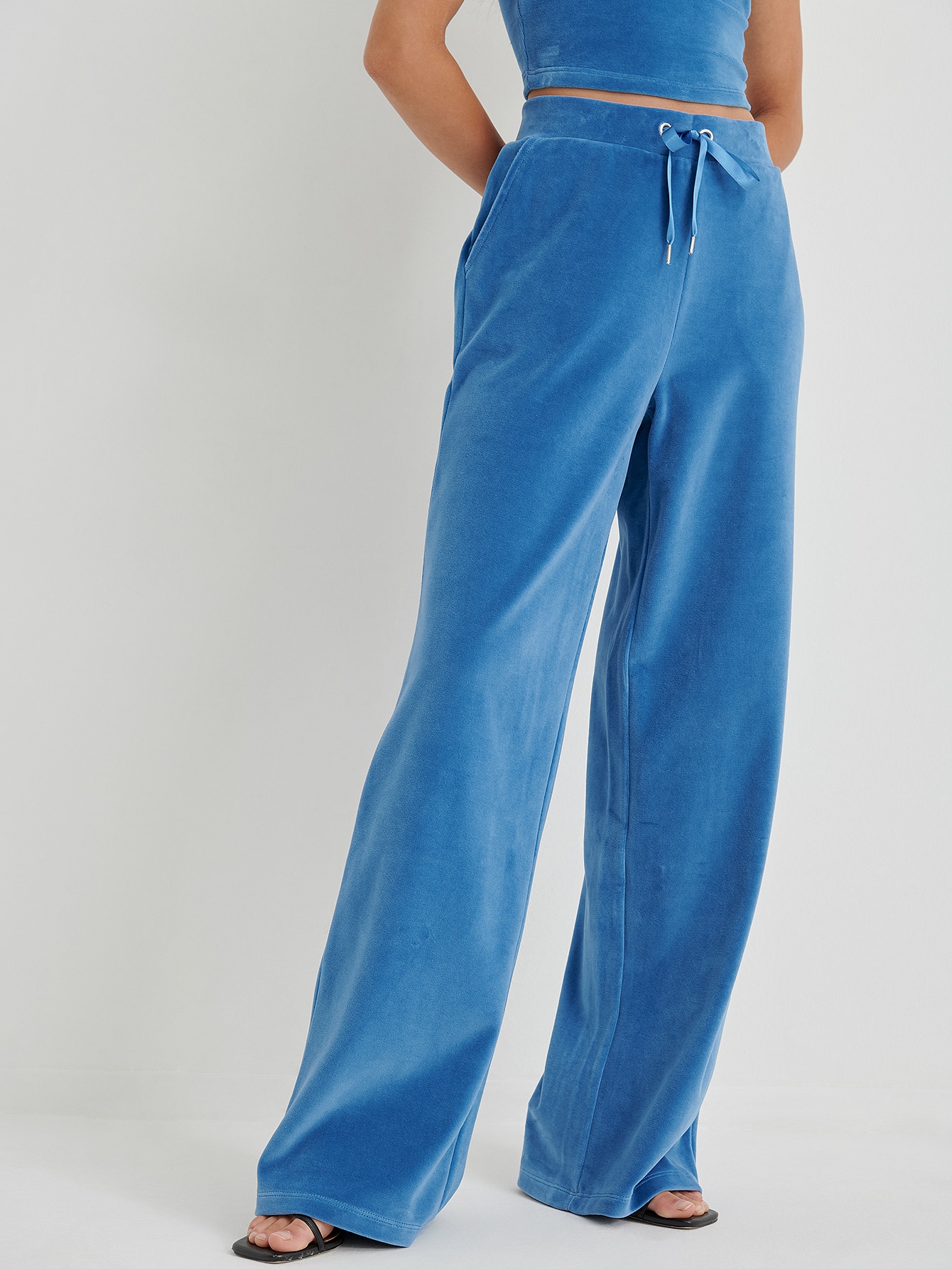 Акція на Піжамні штани жіночі великого розміру NA-KD 1702-000029-0003 XL Сині від Rozetka