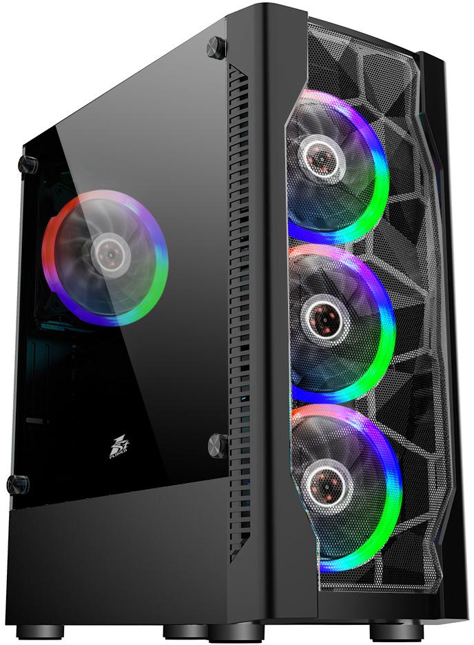 Корпус 1stPlayer D4-4R1-BK Color Black с 4 RGB вентиляторами – фото ...