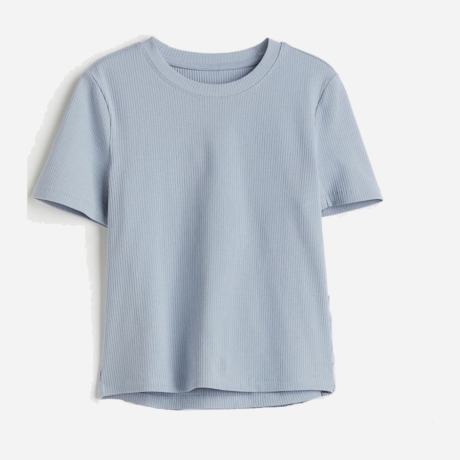 Акція на Піжамна футболка жіноча великих розмірів бавовняна H&M 1037140ral XL Світло-блакитна від Rozetka