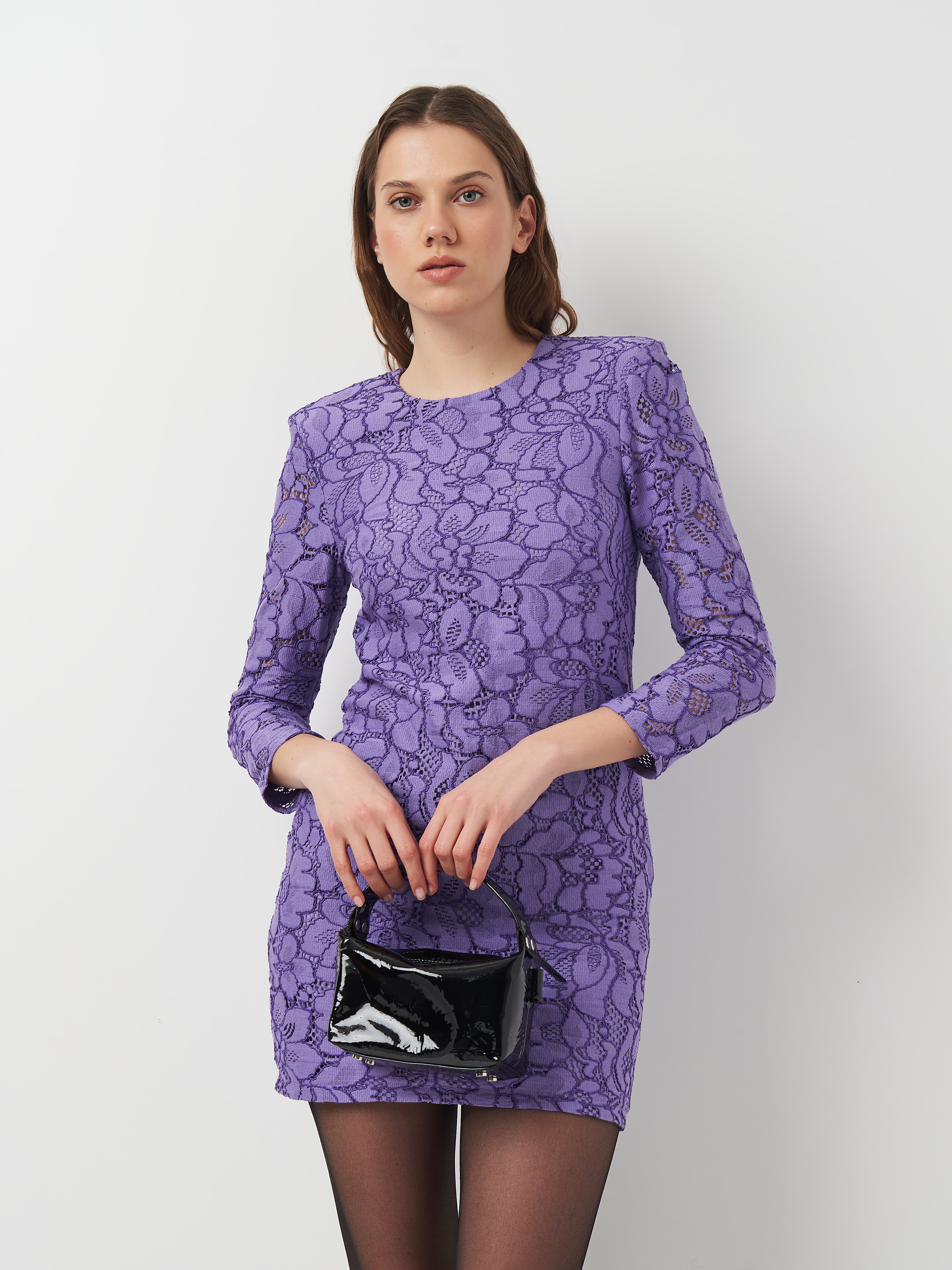 Акція на Сукня міні осіння жіноча H&M 0657731 32 Фіолетова від Rozetka