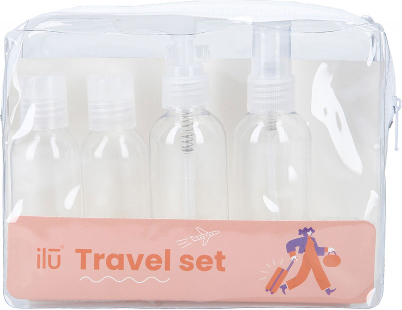 Дорожный набор емкостей для косметики Ilu Travel Set 8 предметов ...