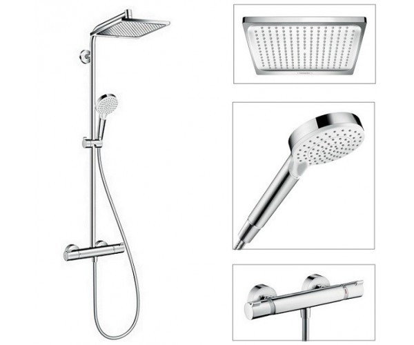 

Душевая система с термостатом HANSGROHE Crometta E 240 1jet Showerpipe хром