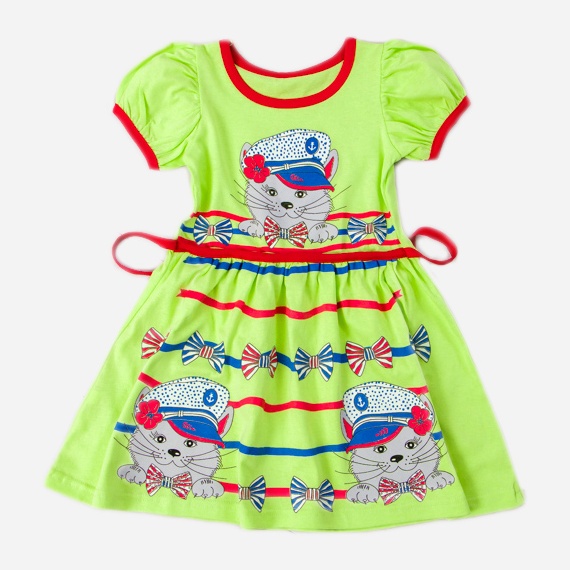 Акція на Дитяче літнє плаття для дівчинки Носи Своє 6089-001-33 98 см Світло-салатовий (котики) (p-3200-112610) від Rozetka