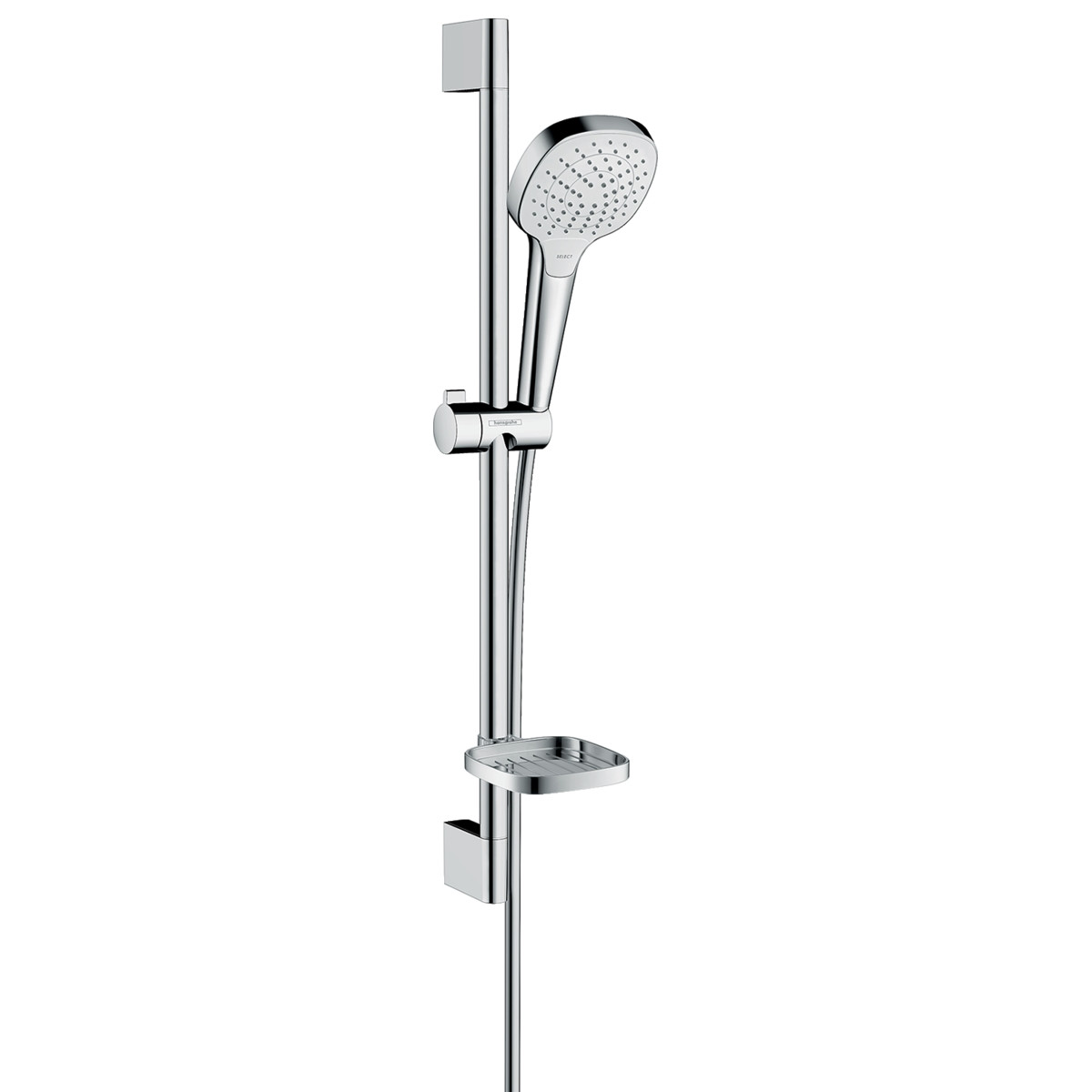 

Душевой набор HANSGROHE Croma Select E Vario 0,65м с мыльницей Casetta, белый/хром