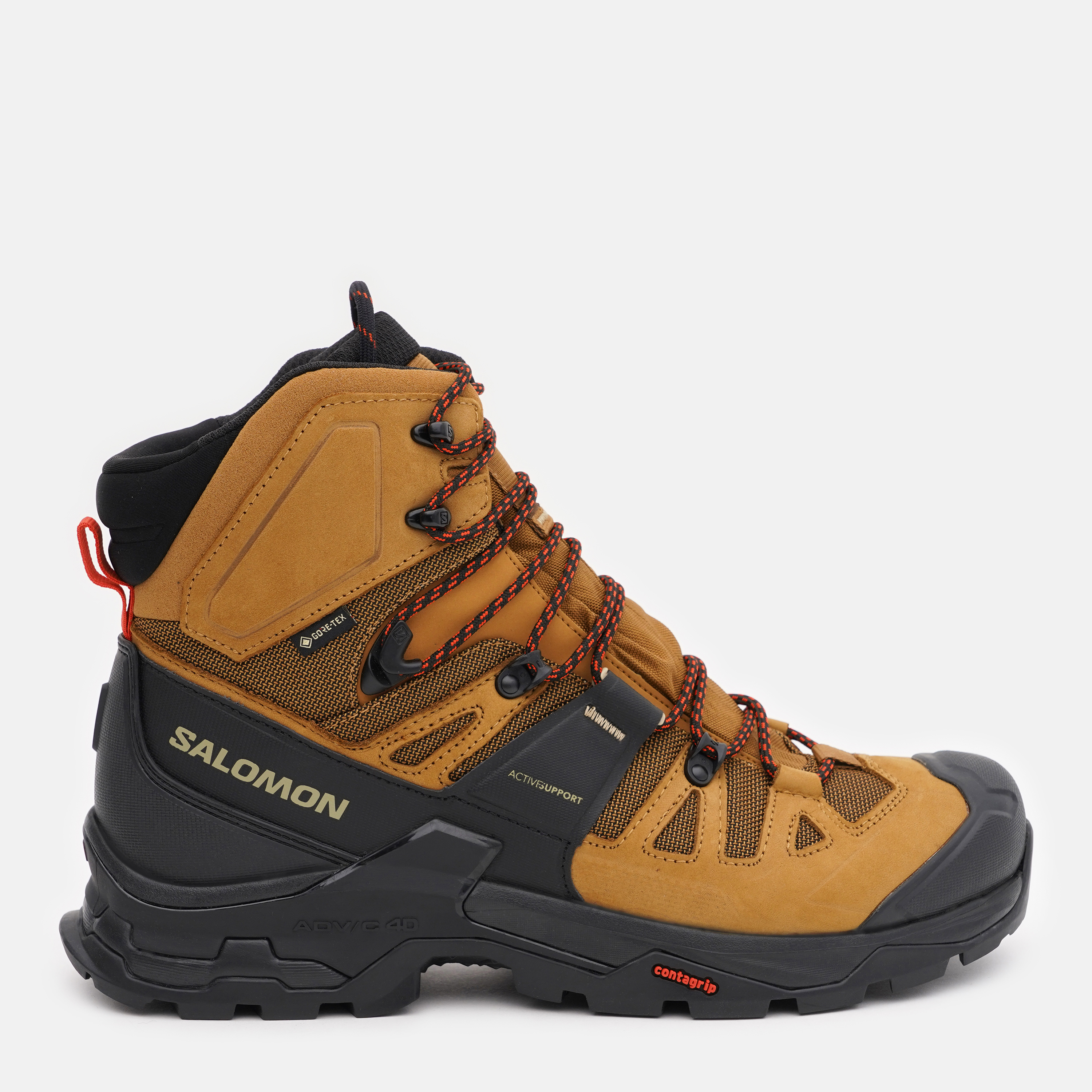 Акція на Чоловічі черевики для туризму високі з Gore-Tex Salomon Quest 4 Gtx L47156400 42.5 (9US) 27 см Rubber/Black/Fiery Red від Rozetka