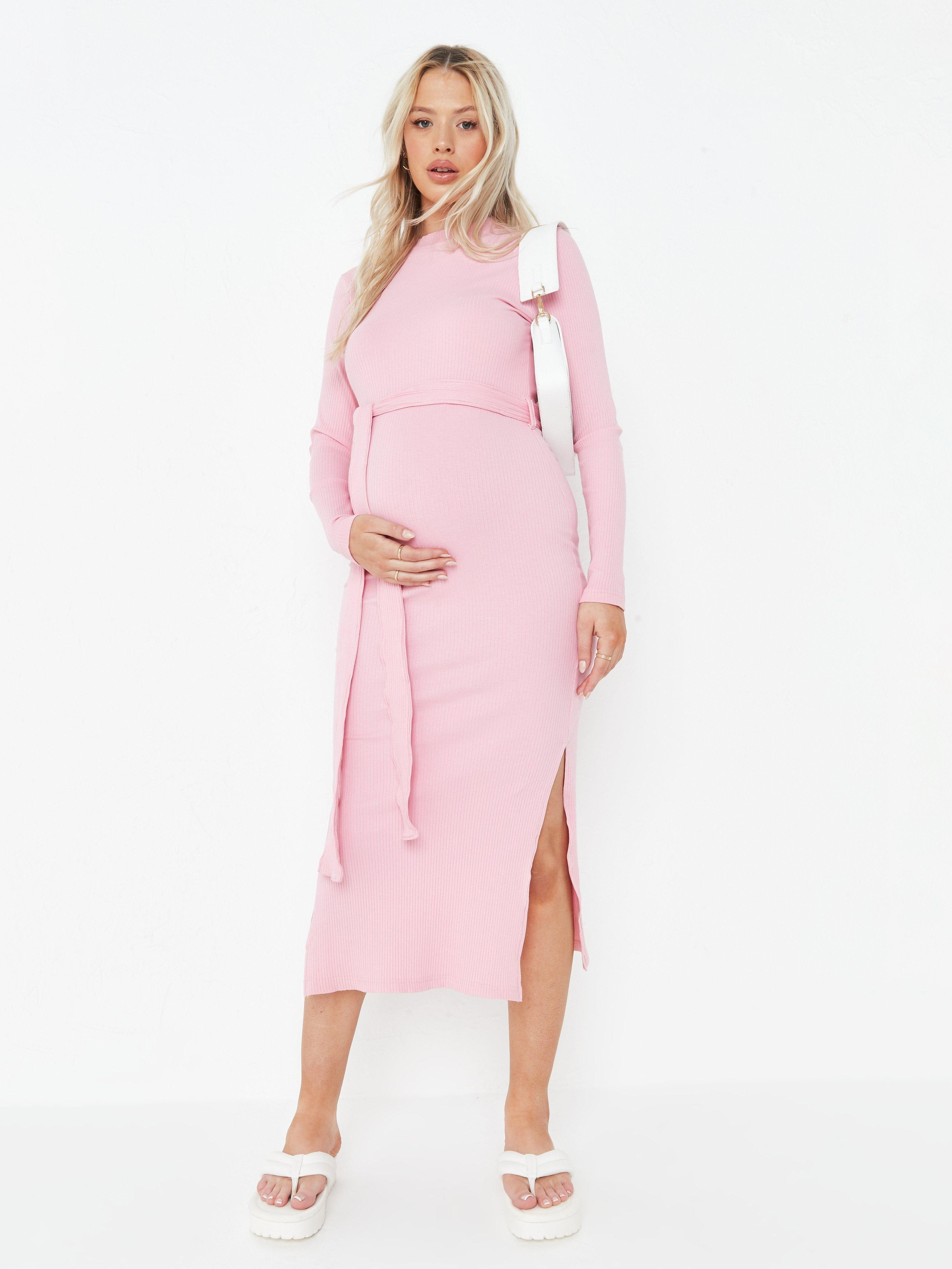 Акція на Плаття-футболка для вагітних міді літнє Missguided GD-00062925 38 Рожеве від Rozetka