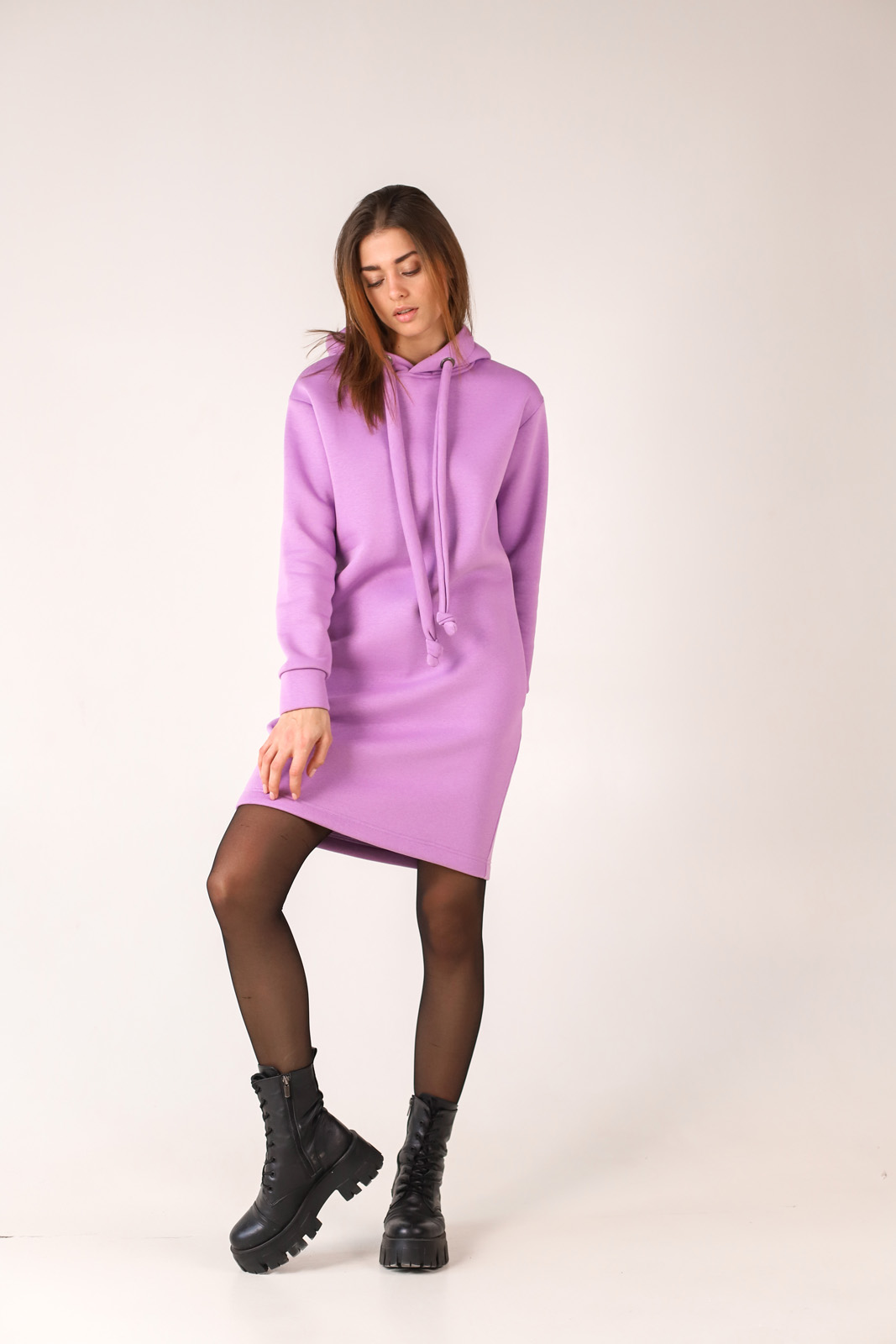 

Платье Wear me женское зимнее теплое с капюшоном M Фиолетовый 2w/29/80