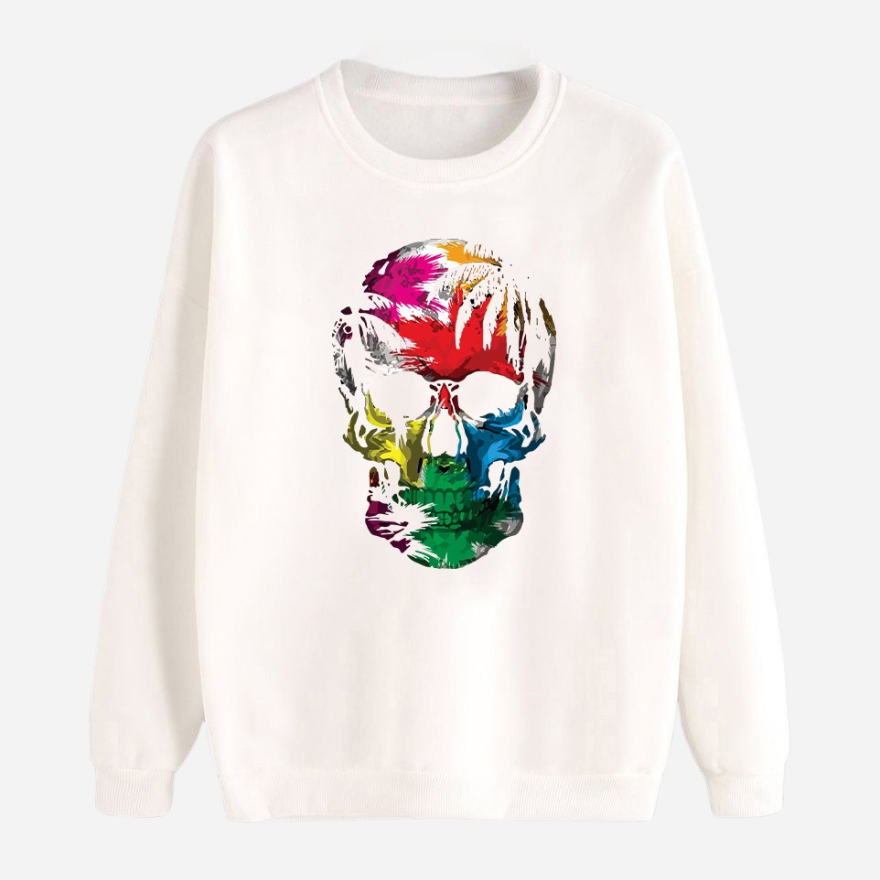 Акція на Світшот чоловічий Love&Live Colorful skull LLP04671 3XL Білий від Rozetka