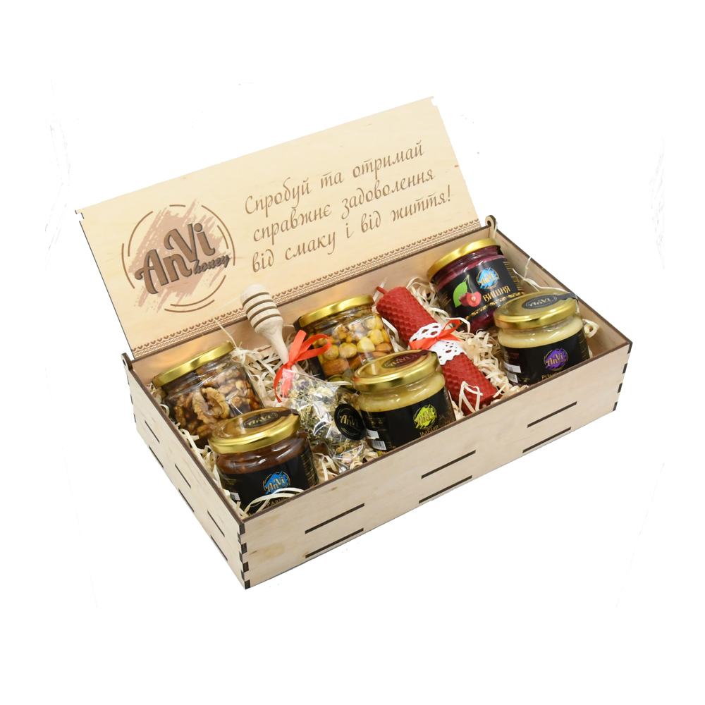 

Подарочный медовый набор Anvi honey "Спасибо!" (6 баночек)