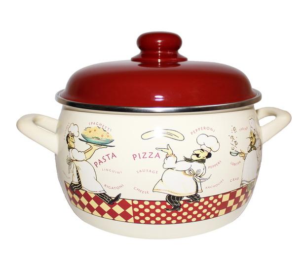 

Кастрюля эмалированная Metrot "Три повара" 5.3 л Ø23.7 см с крышкой и антипригарным покрытием (MU-2327/53)