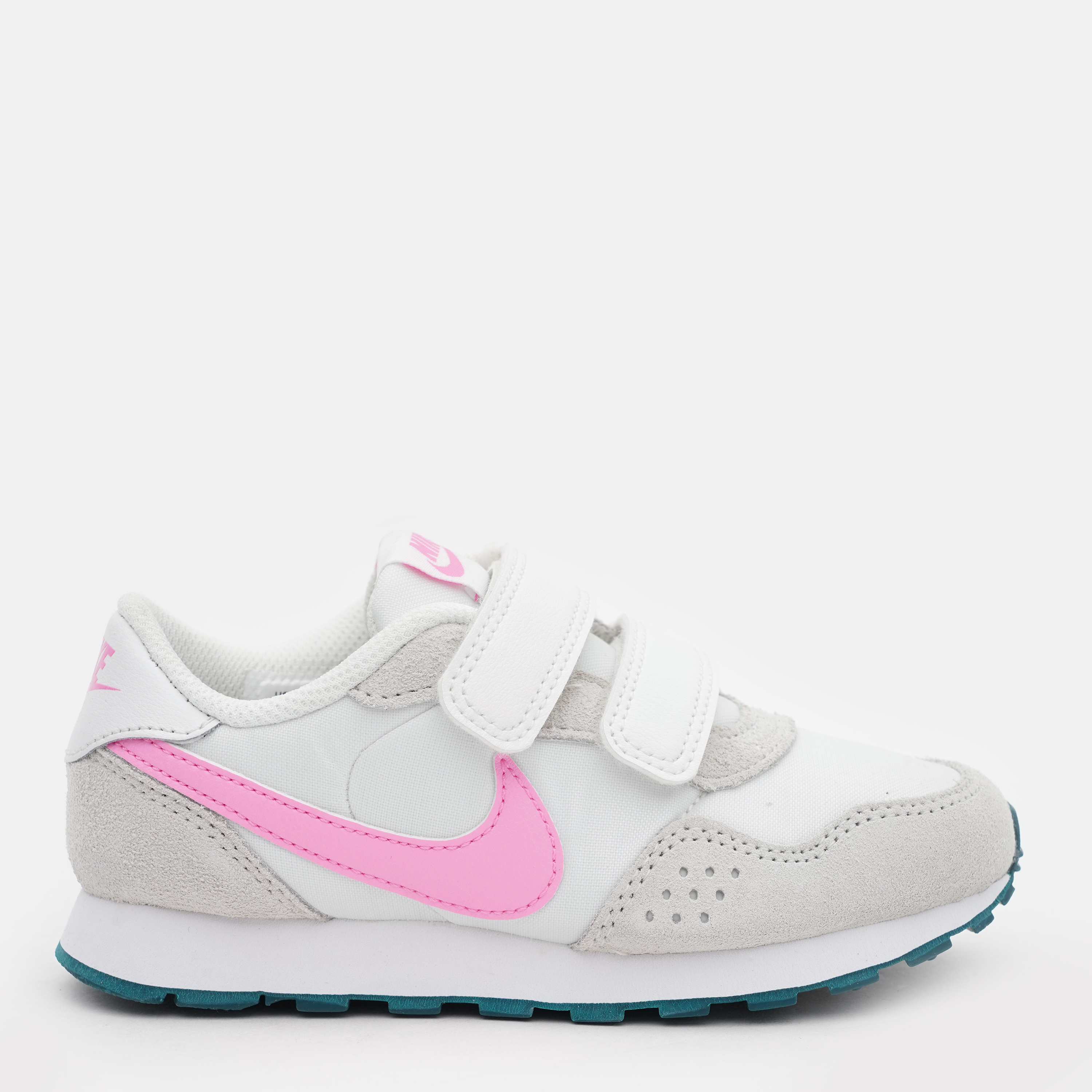 Акция на Дитячі шкіряні кросівки для дівчинки Nike Md Valiant (Psv) CN8559-111 32 1Y Summit White/Pink Spell-White-Geode Teal от Rozetka