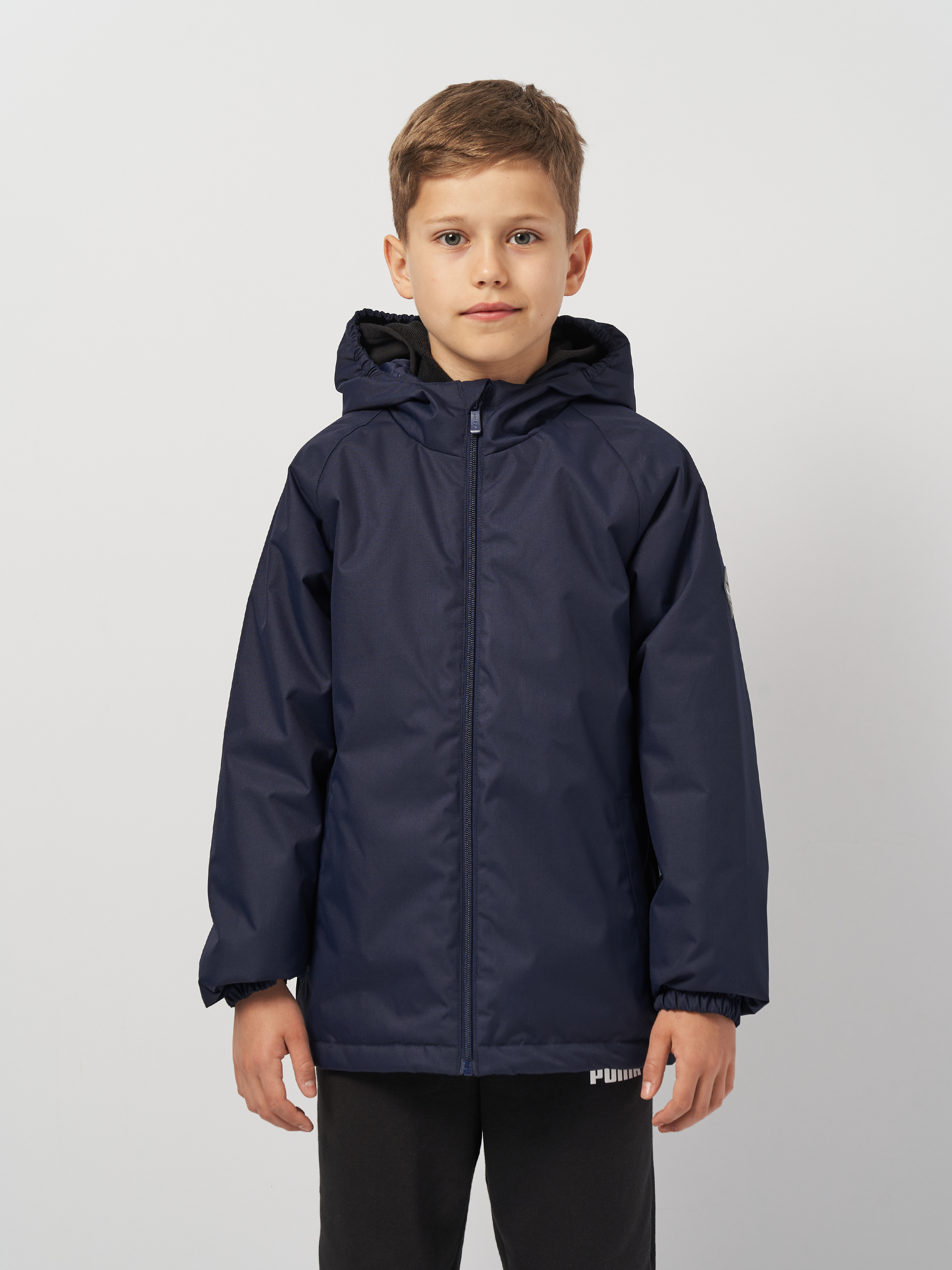 Акція на Дитяча довга демісезонна куртка для хлопчика Huppa Alexis 18160010-00086 128 см Темно-синя від Rozetka