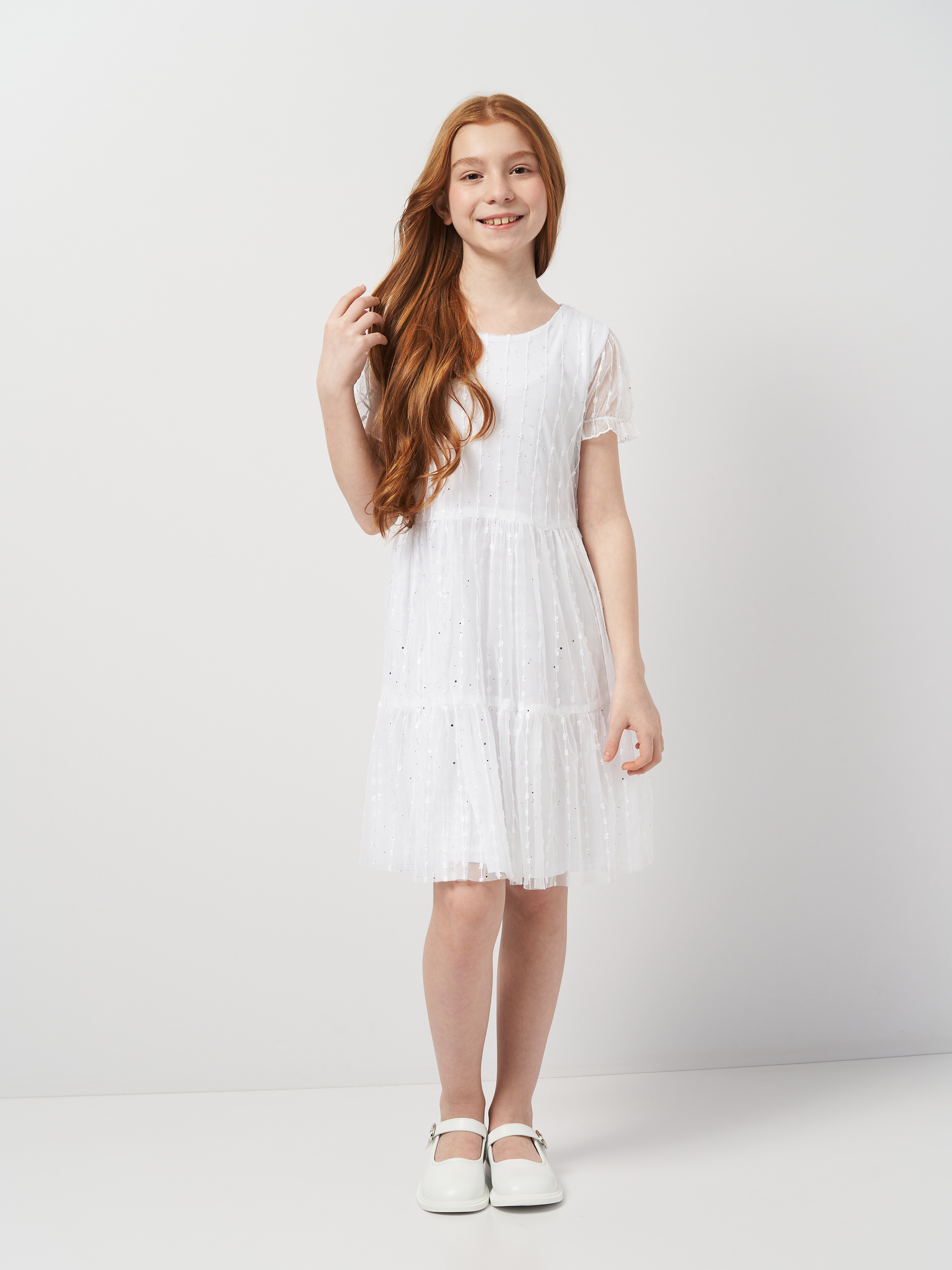 Акція на Дитяче літнє плаття для дівчинки Minoti 18PARTY 47 40228JNR 122-128 см Біле від Rozetka