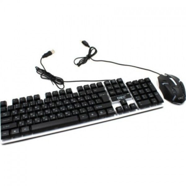 

Русская проводная клавиатура + мышка Combo Gamer K01 с подсветкой Серый