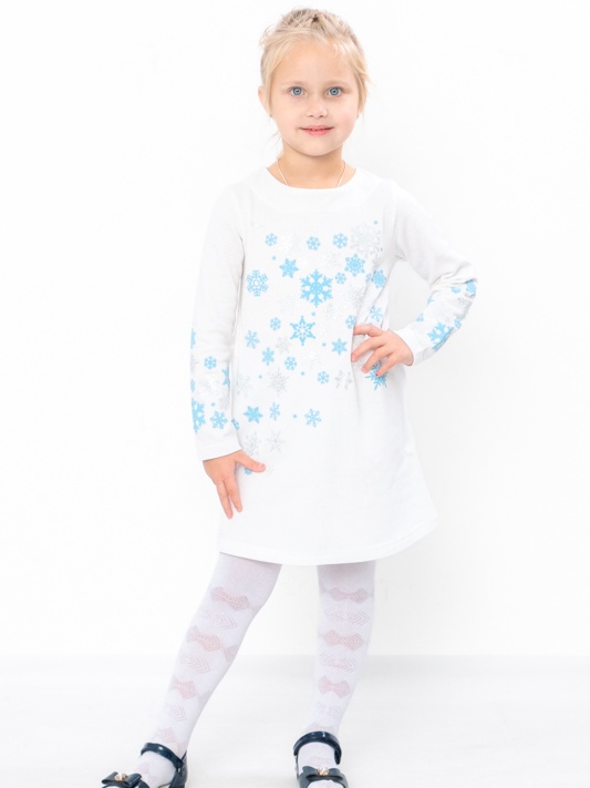 Акція на Дитяча тепла сукня для дівчинки Носи своє 6004 110 см Молочна (сніжинки) (p-4393-143169) від Rozetka