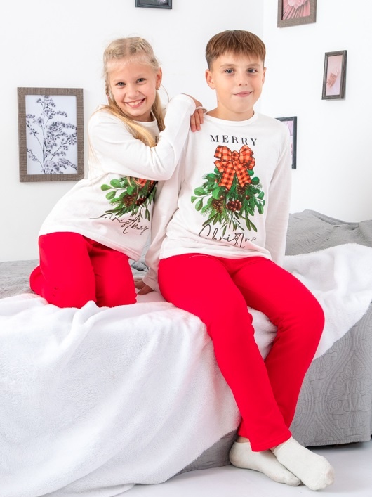 Акція на Піжама дитяча (футболка з довгими рукавами + штани) Носи своє 6076-F 152 см Christmas (p-12556-140888) від Rozetka