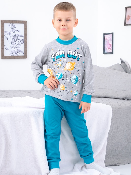 Акція на Дитяча піжама для хлопчика Носи своє 6076-001-33-6 128 см Галактика (сіра) (p-13298-148019) від Rozetka