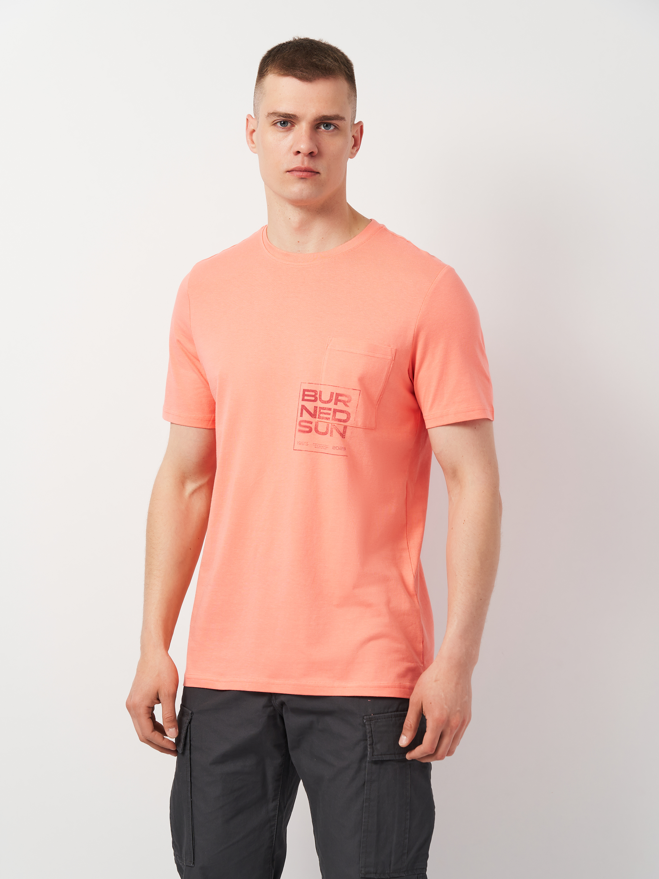 Акція на Футболка бавовняна довга чоловіча 4F Tshirt M1284 4FWSS24TTSHM1284-64S XL Рожева від Rozetka