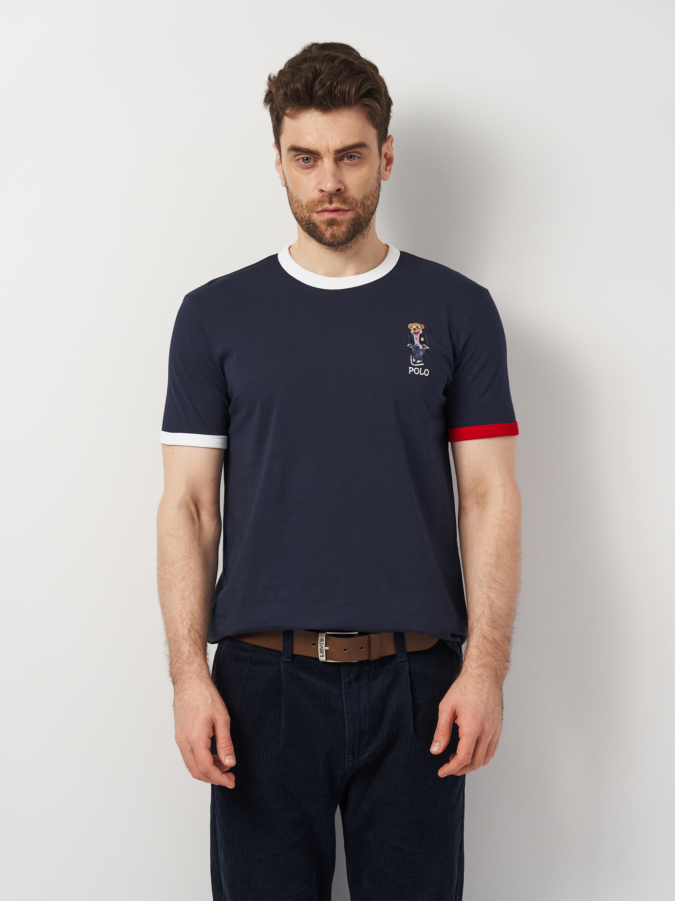 Акція на Футболка чоловіча Polo Ralph Lauren 11320.3 L (48) Темно-синя від Rozetka