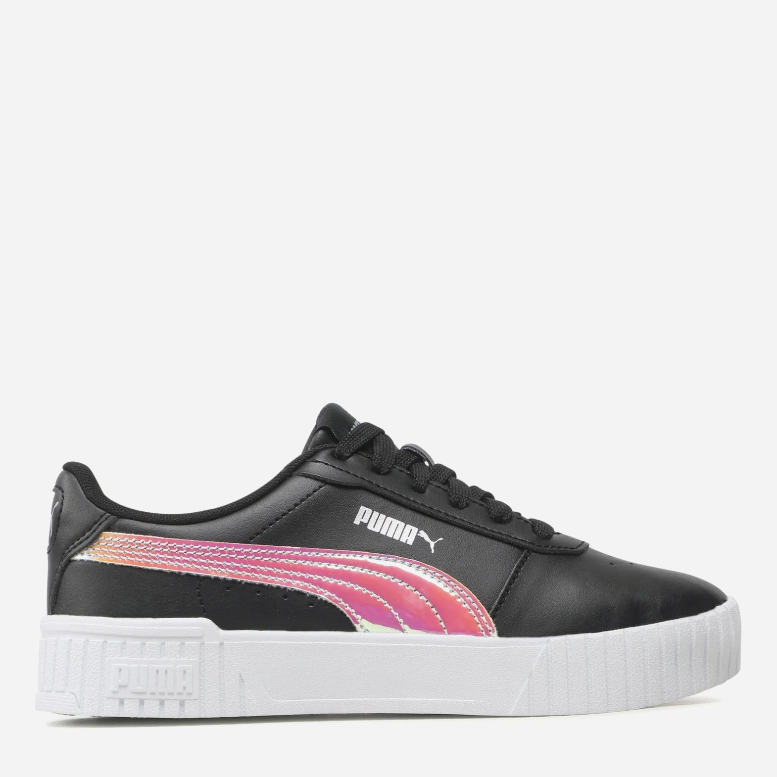 Акція на Підліткові кеди для дівчинки Puma Carina 2.0 Holo 38798502 38 (5) Black-Silver від Rozetka