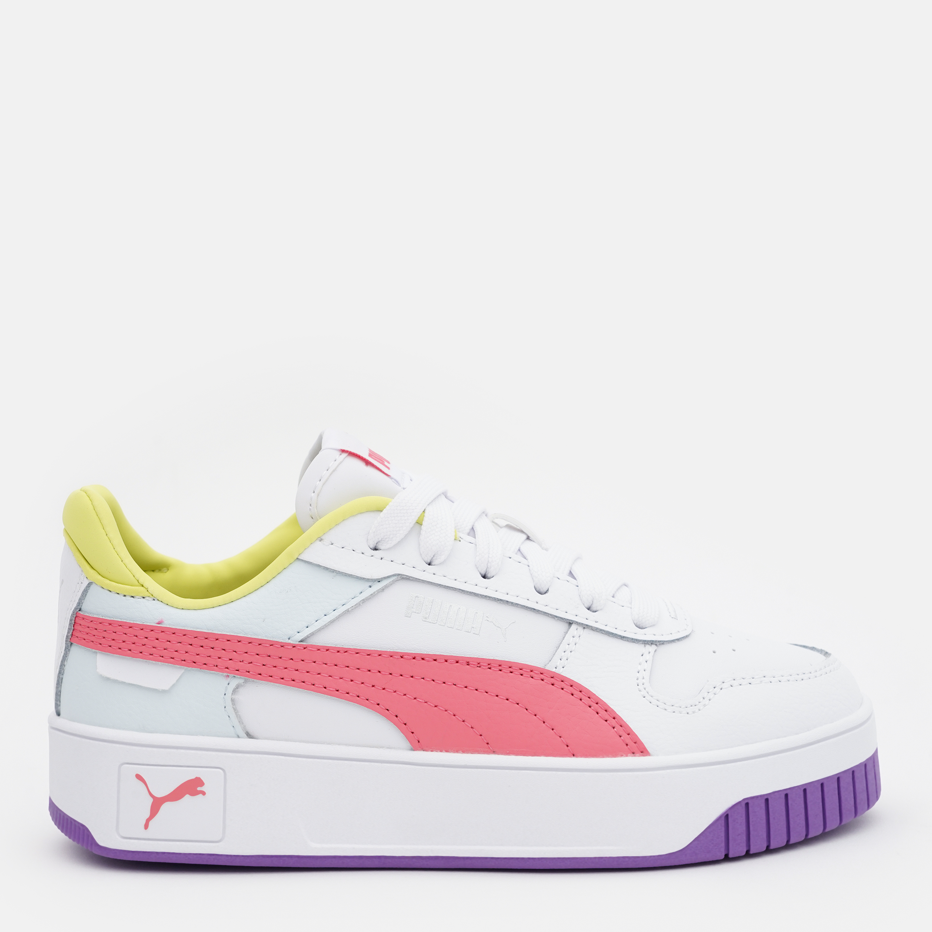 Акція на Кеди дитячі Puma Carina Street Jr 39384609 37 (4) Puma White/Passionfruit/Puma Silver від Rozetka