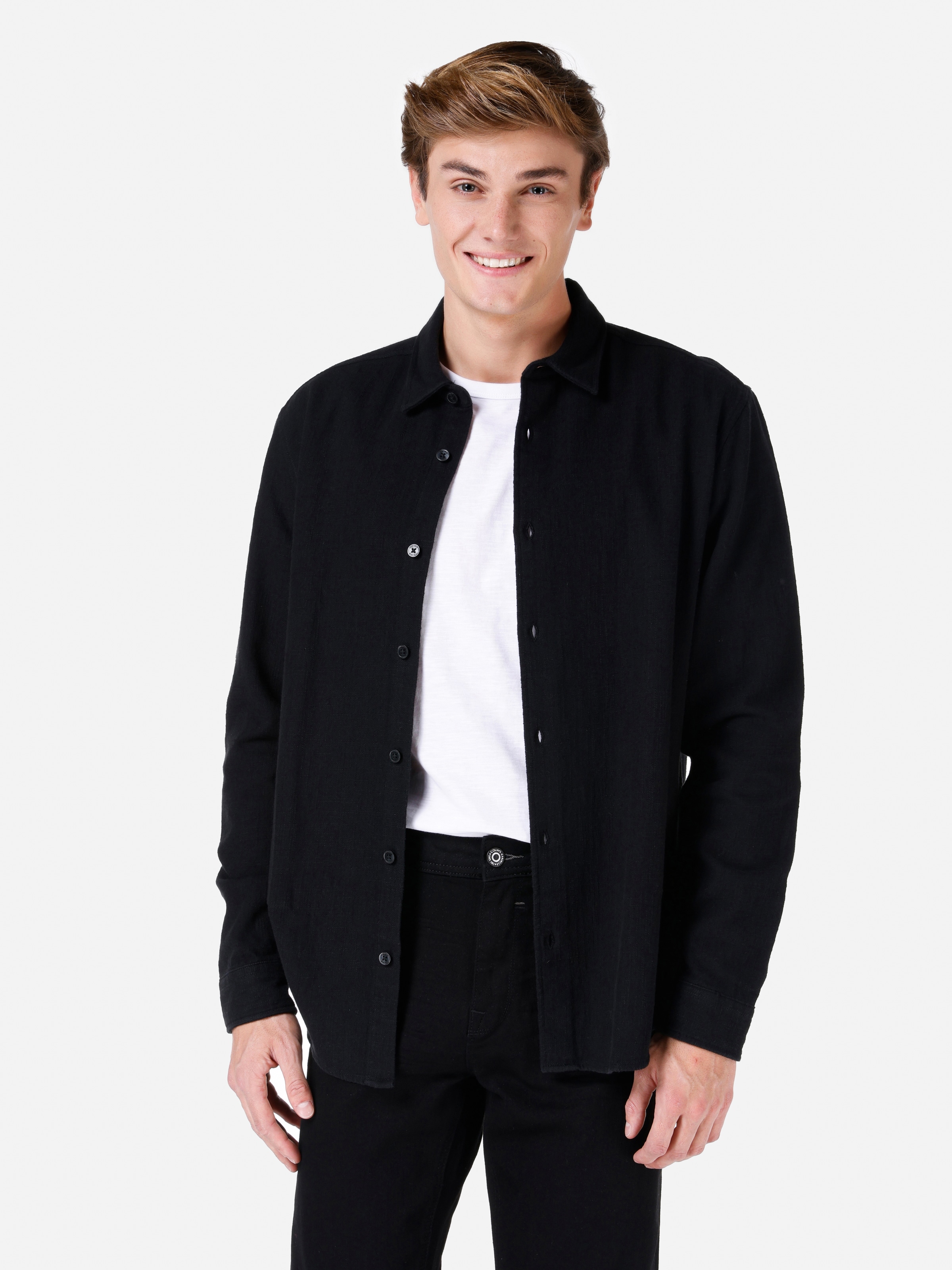 Акція на Сорочка літня чоловіча Colin's CL1066816-BLK XL Чорна від Rozetka
