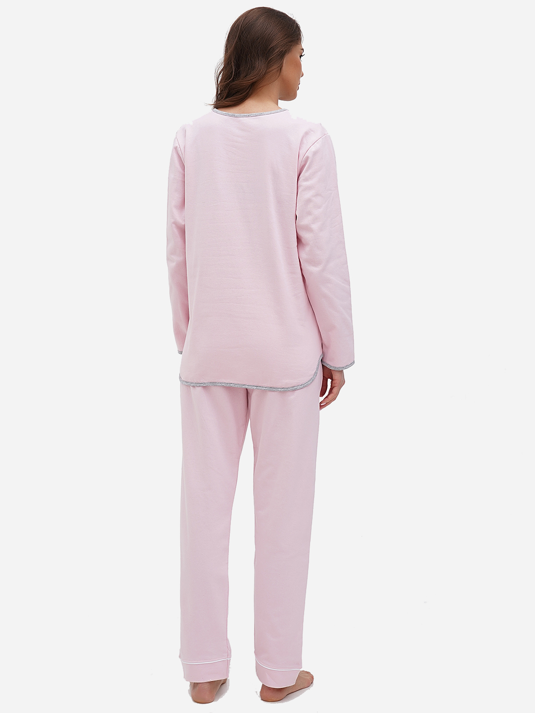 Акція на Піжама (лонгслів + штани) жіноча великих розмірів бавовняна LUCCI 010254120 54 Рожева від Rozetka