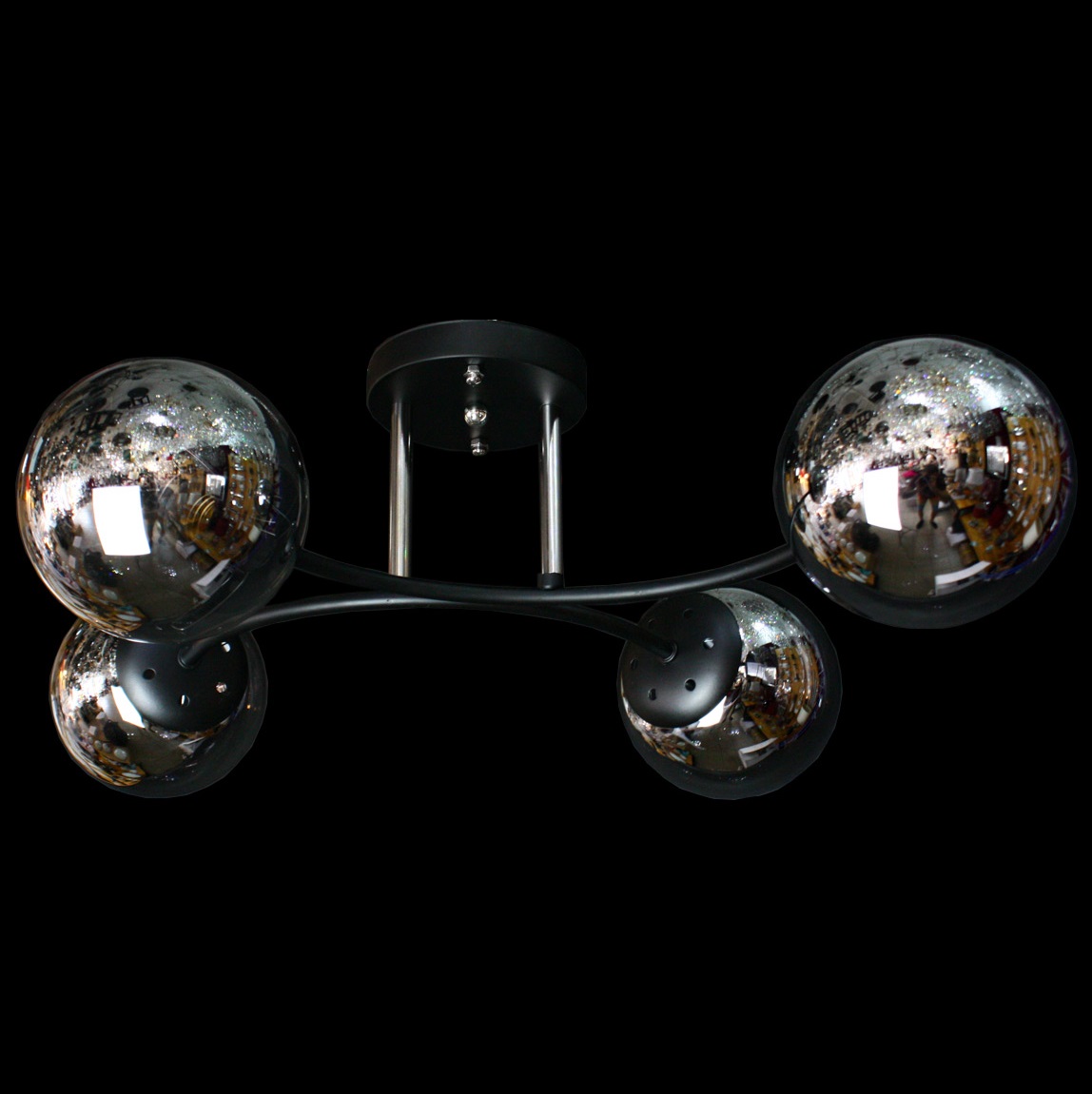 

Люстра с зеркальными плафонами Svitlight 5796/4 BK