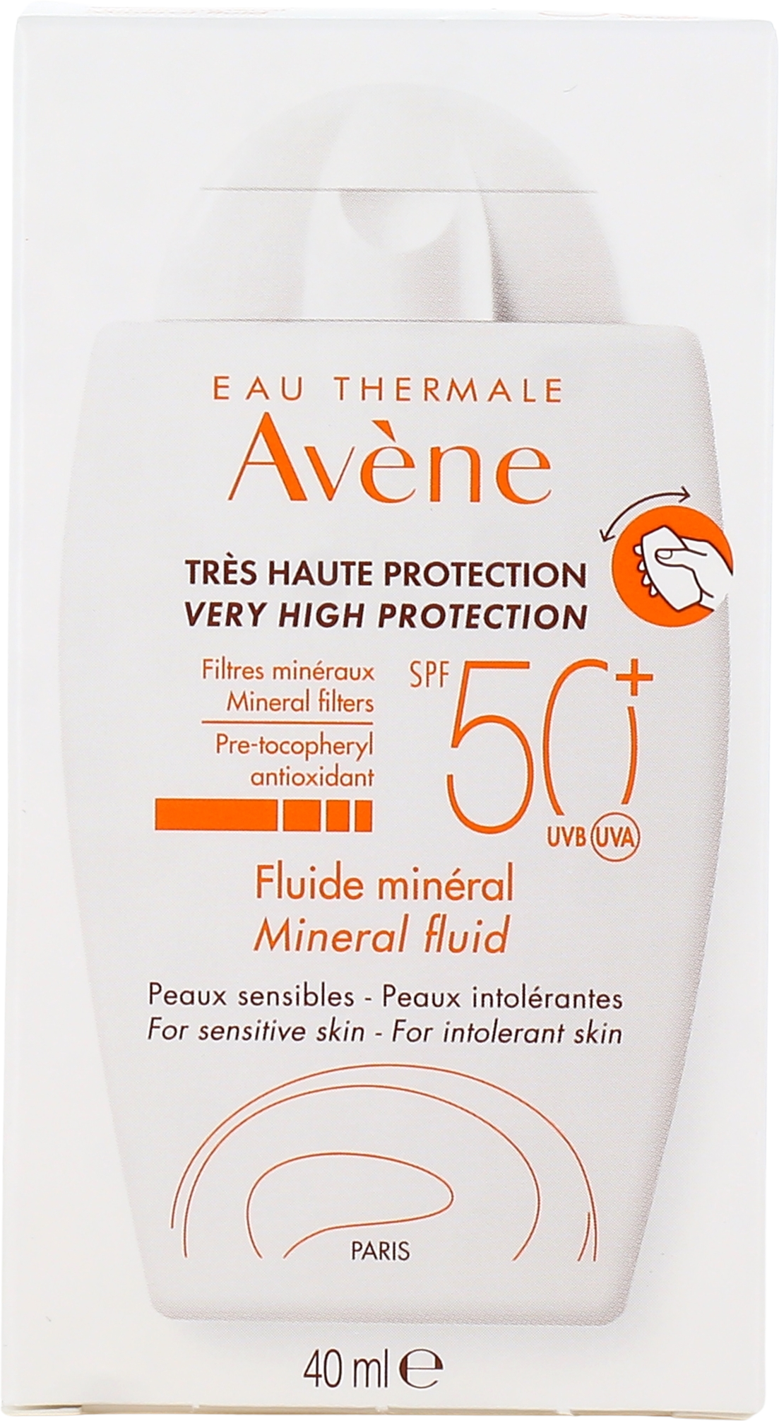 Сонцезахисний флюїд Avene Eau Thermale Mineral Fluid SPF 50+ 40 мл (3282770148671) — фото 2