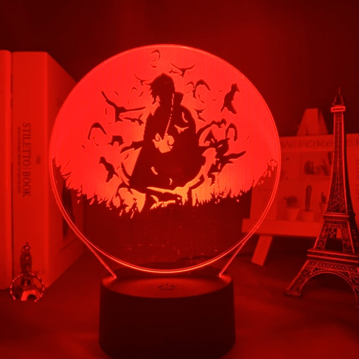 

Настольный светильник-ночник Итачи Учиха 2 Itachi Uchiha Crow - Naruto настольная 3D Лампа 16 Цветов USB (8083)