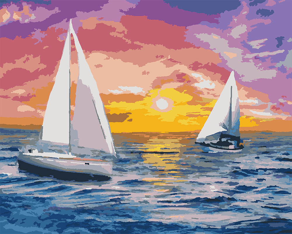 

Картина по номерам Идейка Встречая рассвет 40*50 см (без коробки) арт.KHO2731