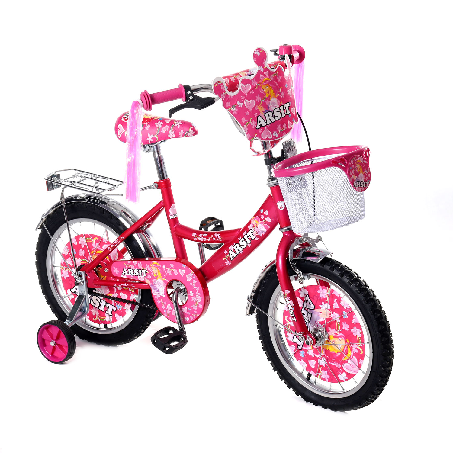 

Велосипед двухколесный 16д 1702-16 малиновый с корзинкой Huada Toys