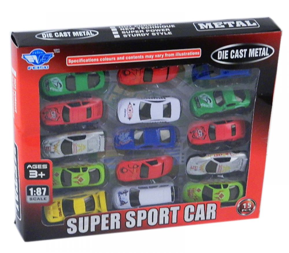 

Набор машинок металл 15 шт Huada Toys (JP637)