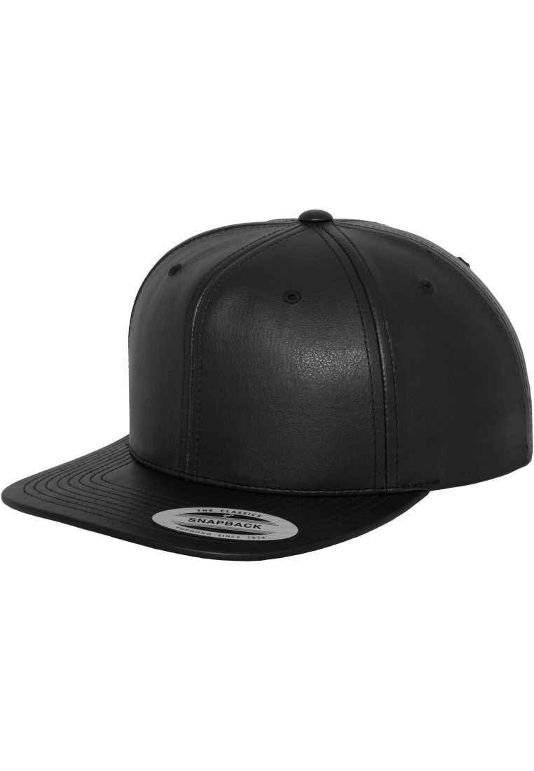 

Кепка Snapback Yupoong черная под кожу, Кепка Snapback Yupoong черная под кожу One Size