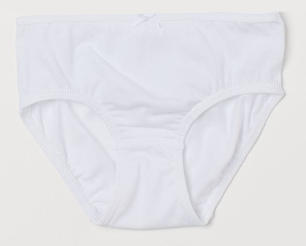 

Трусики для девочки H&M 0709023002 122-128 СМ Белый 63218