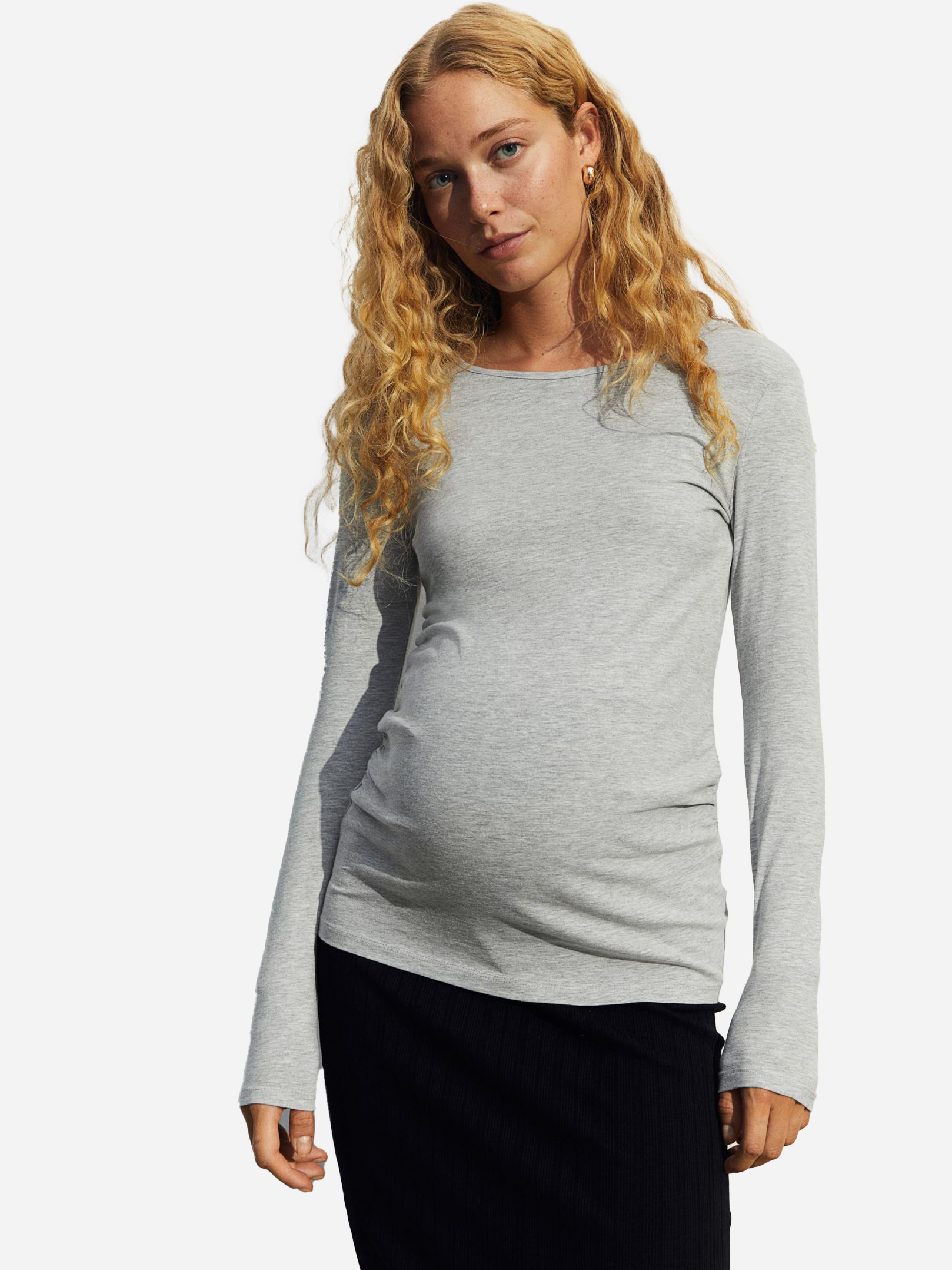 Акція на Лонгслів для вагітних довгий жіночий H&M 271179608 XL Сірий від Rozetka