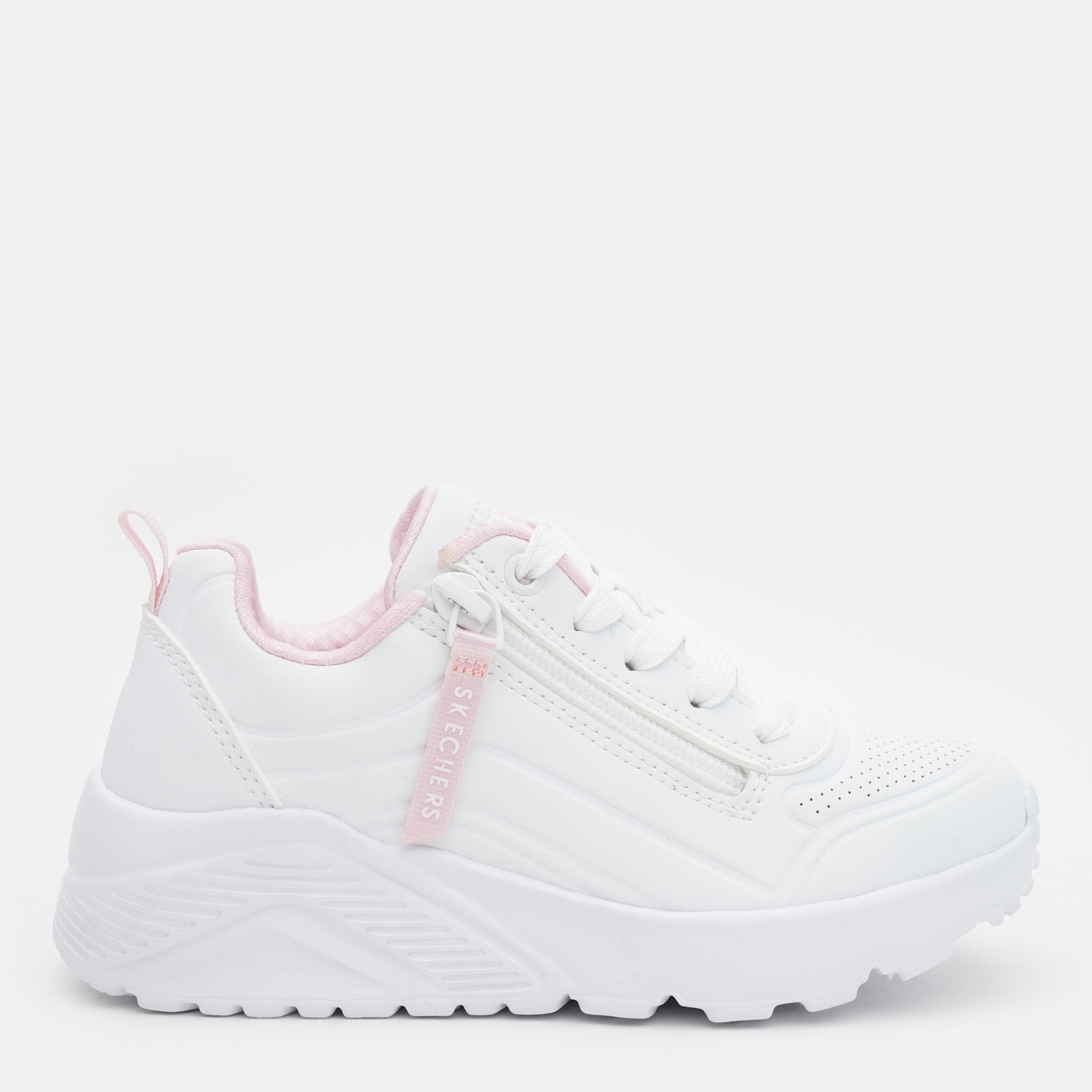 Акція на Підліткові кросівки для дівчинки Skechers Uno Lite - Easy Zip 310387L WHT 35 Білі від Rozetka