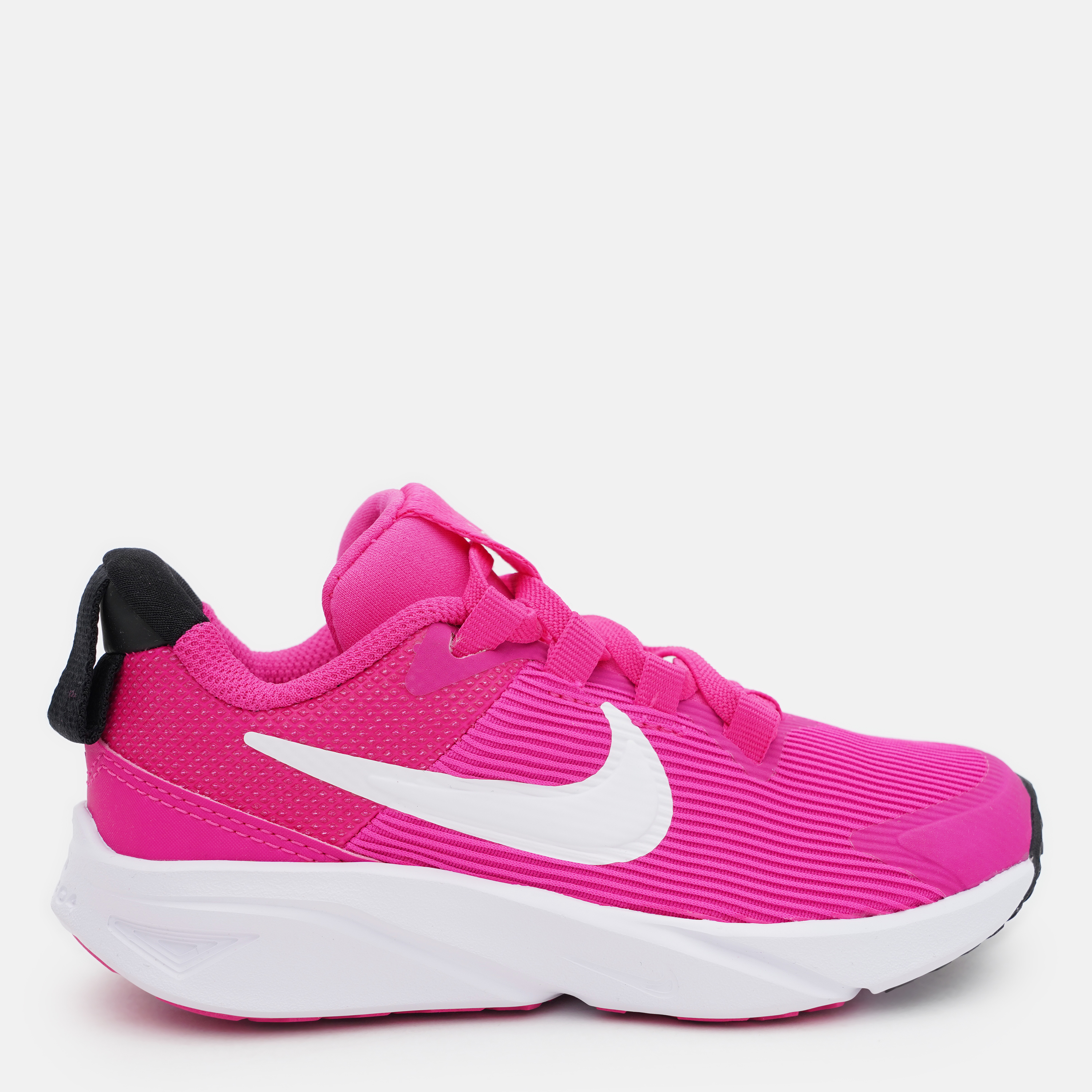 Акція на Дитячі кросівки для дівчинки Nike Star Runner 4 Nn (Ps) DX7614-601 28 11C Fierce Pink/White-Black-Playful Pink від Rozetka