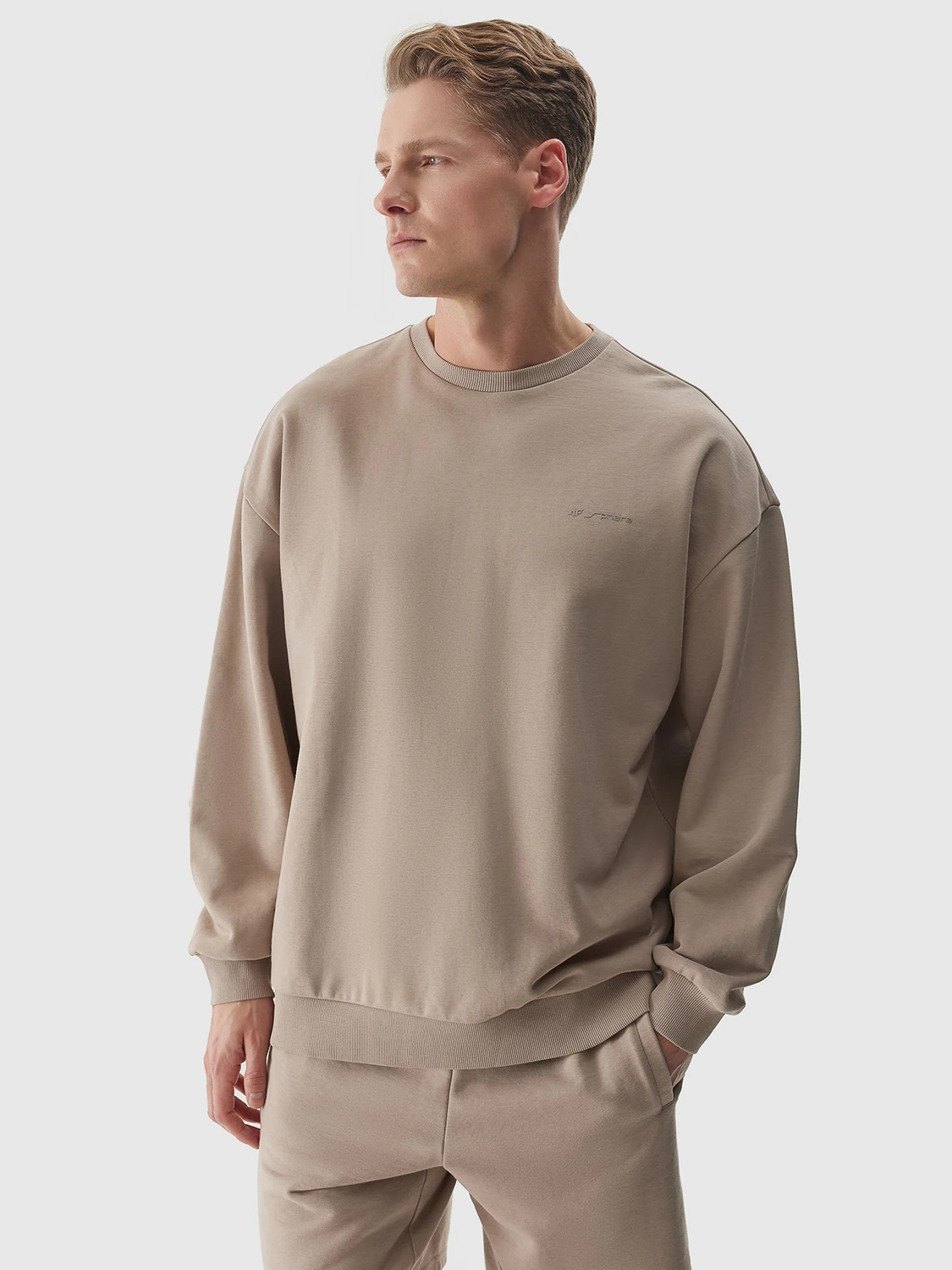 Акція на Світшот оверсайз чоловічий 4F Sweatshirt M1027 4FWSS24TSWSM1027-83S L Бежевий від Rozetka