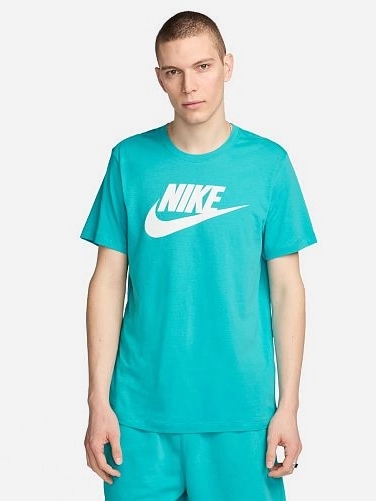 Акція на Футболка бавовняна довга чоловіча Nike M NSW TEE ICON FUTURA AR5004-345 2XL Бірюзова від Rozetka