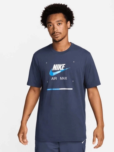 Акція на Футболка бавовняна довга чоловіча Nike M NSW TEE FW CNCT FV3778-410 S Синя від Rozetka