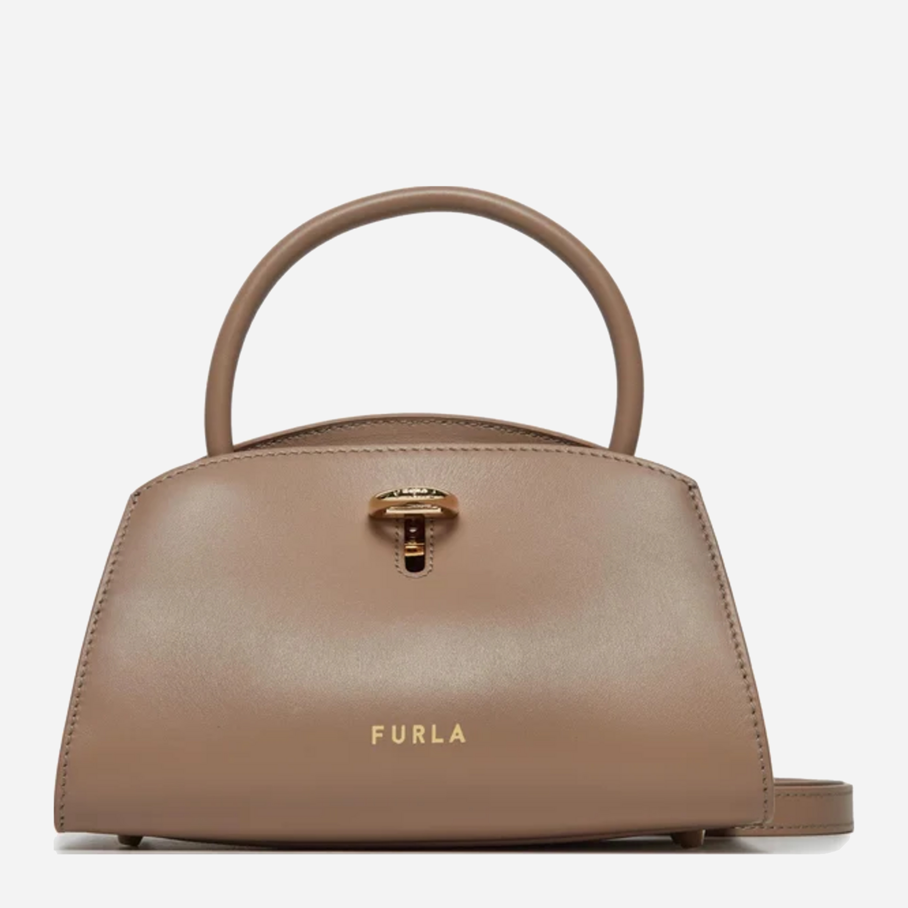 Акція на Сумка крос-боді через плече жіноча з натуральної шкіри Furla Genesi Mini Tote WB00869BX00531257S9107 Бежева від Rozetka