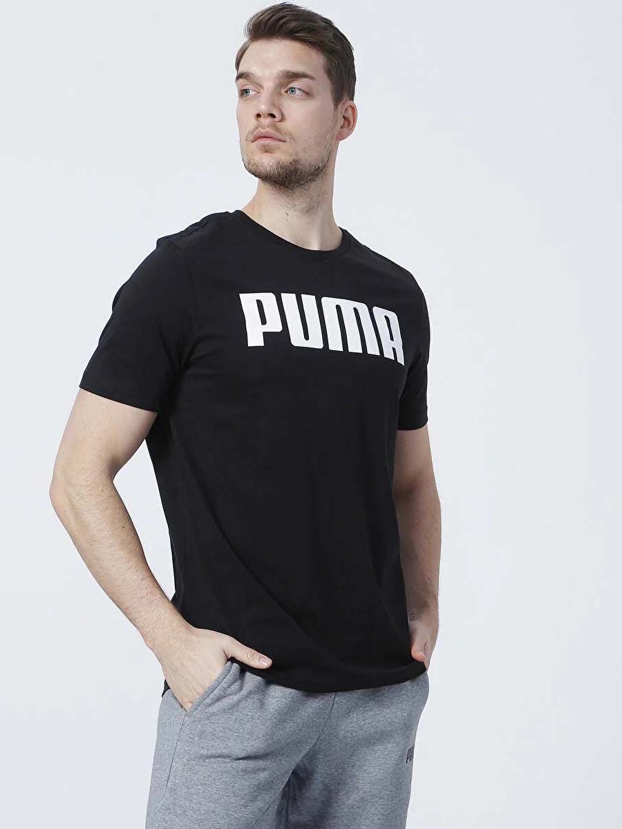 Акція на Футболка бавовняна довга чоловіча Puma ESS PUMA Tee M 84722301 XL Black від Rozetka