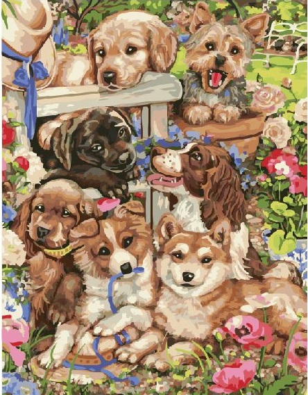 

Картина по номерам "Щеночки" Brushme 40х50 см 000138891