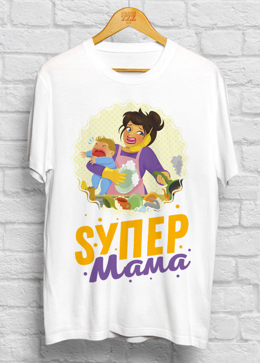 

Женская футболка Sупер мама S