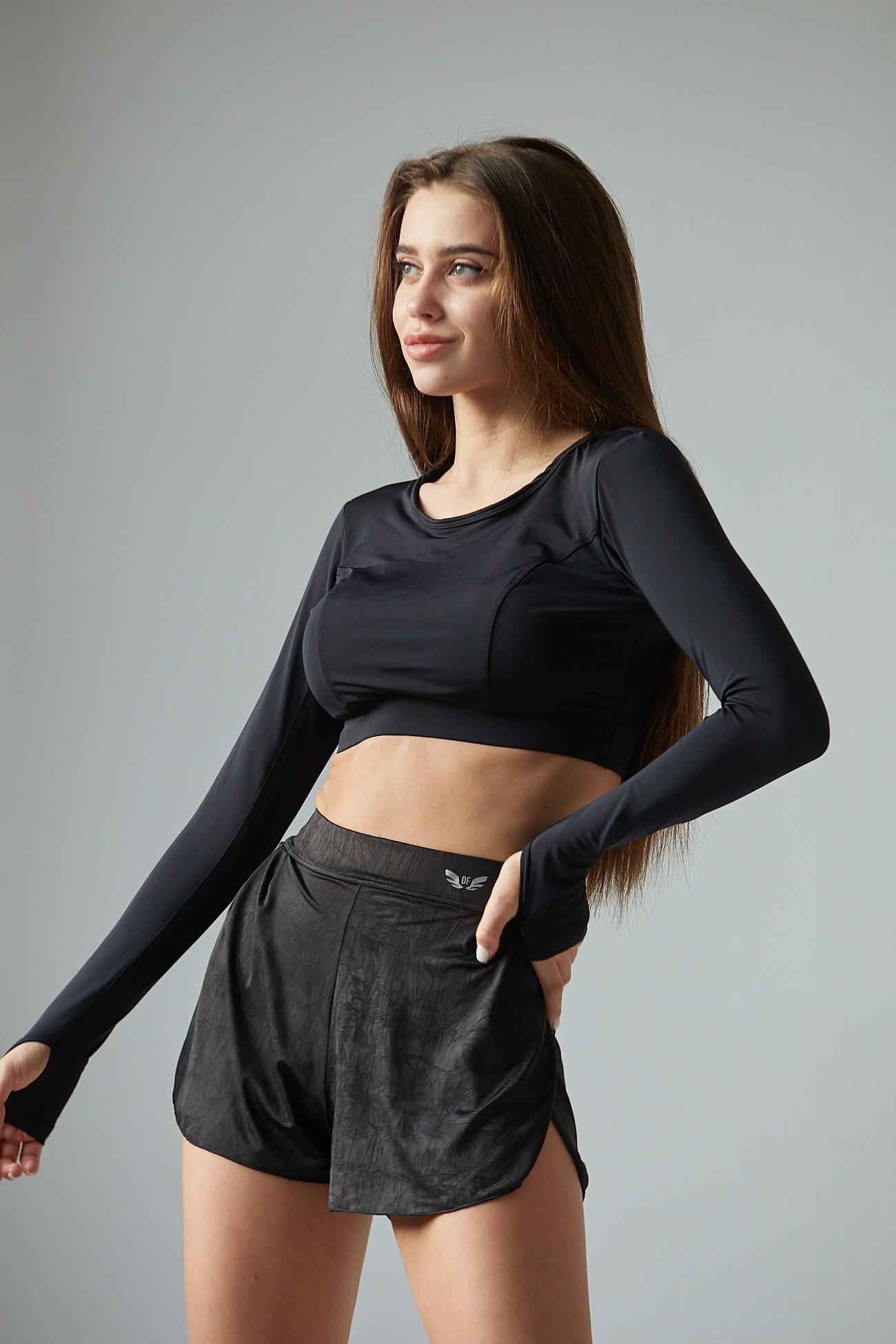 

Женский спортивный рашгард DressFit CLEO black S/M